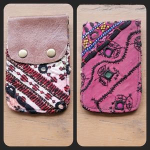 🔮🎱 Free People Boho Embroidered Repurposed vtg banjara Wallet Card Case